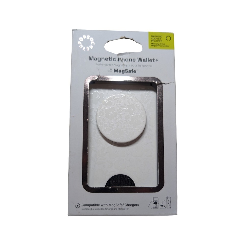 Gg6-O PopSockets Magnetic PopWallet+ PopGrip Magsafe - Blanc Fresh
